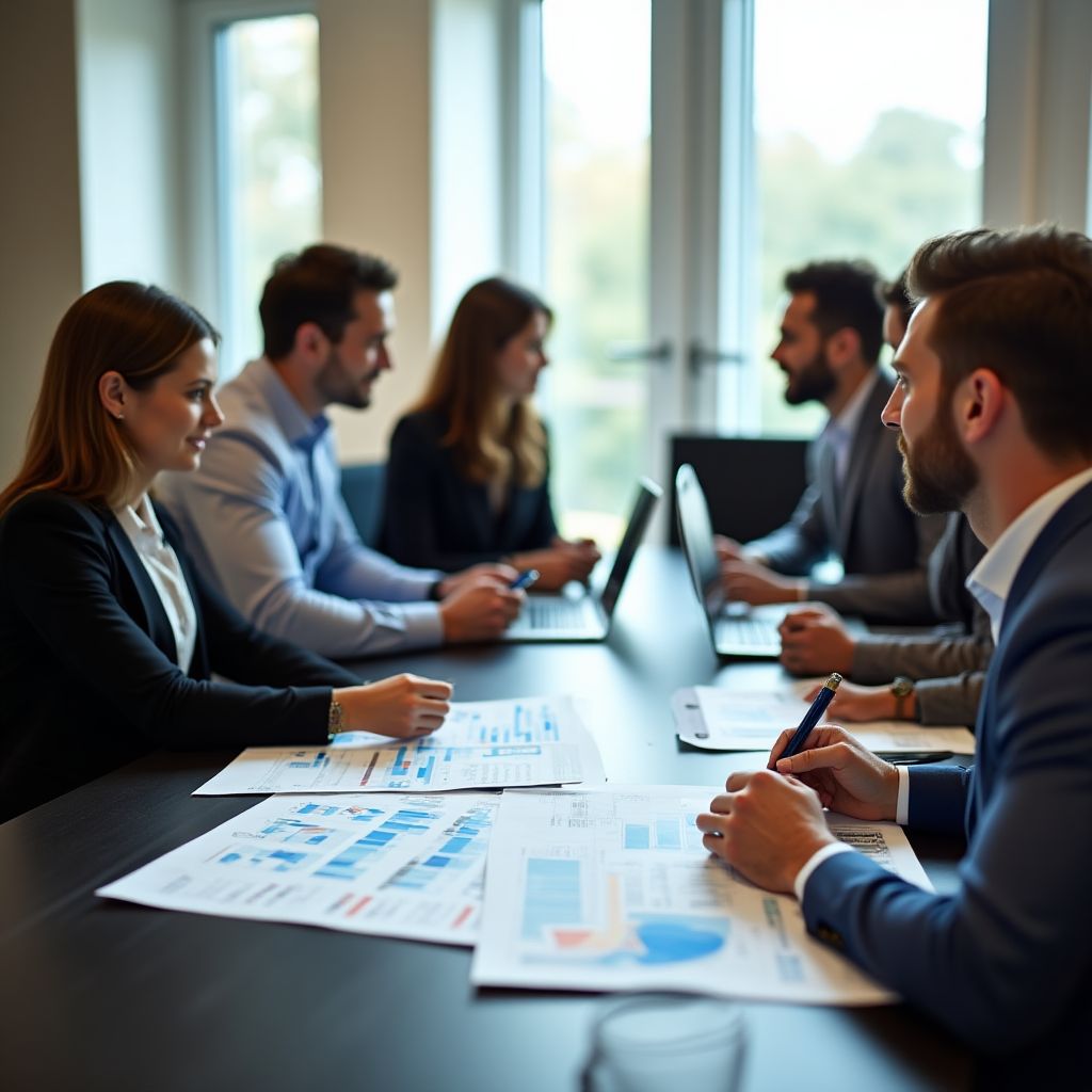 Profesionales en una reunión de negocios